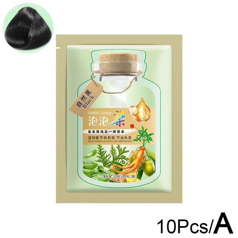 Hair dye in pouches, foam dye, pure plant extract, gentle on hair.